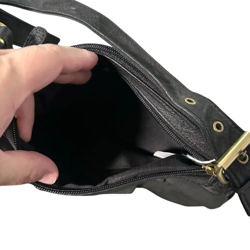 Fratelli Hobo Leather Bag Soft Minimalist Shoulder Lightweight Crossbody Handbag